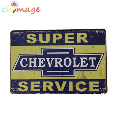 SUPER CHEVROLET SERVICE Vintage Tin Sign Bar pub garage Wall Decor Metal Poster   253015973473